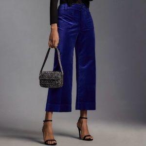 The Colette Cropped Wide-Leg Velvet Pants by Maeve